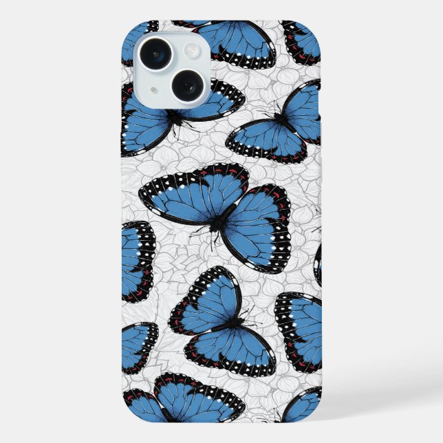 Blue morpho butterflies iPhone case (Back)