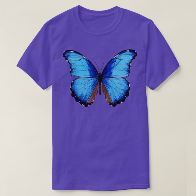Blue Morpho Butterfly 31 T-Shirt (Design Front)