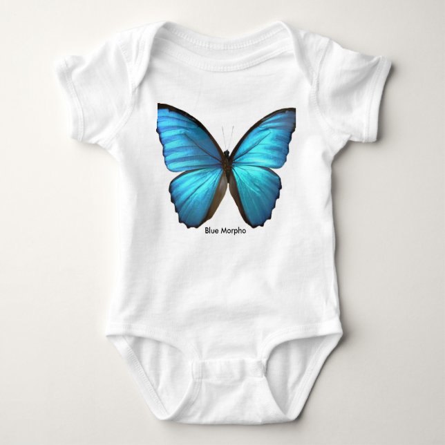 Blue Morpho Butterfly Baby Bodysuit (Front)