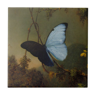 Blue Morpho Butterfly by Martin Johnson Heade Tile