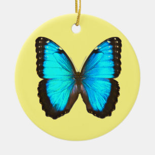 Blue Morpho Butterfly Ceramic Ornament