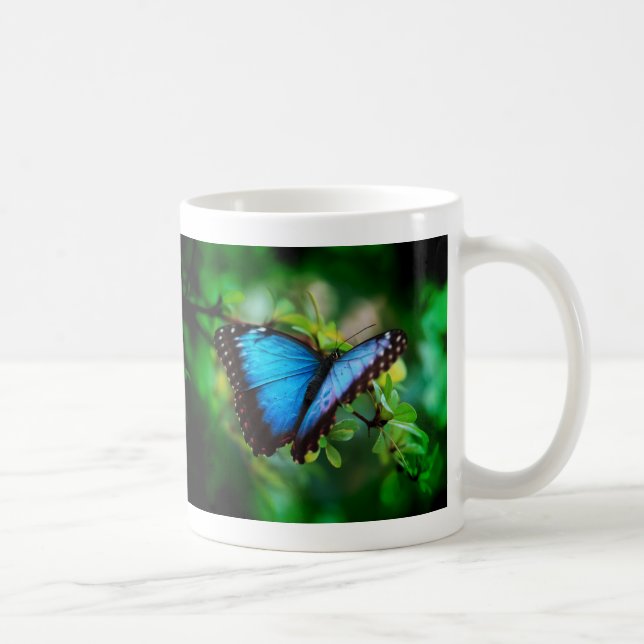 Blue Morpho Butterfly Coffee Mug (Right)