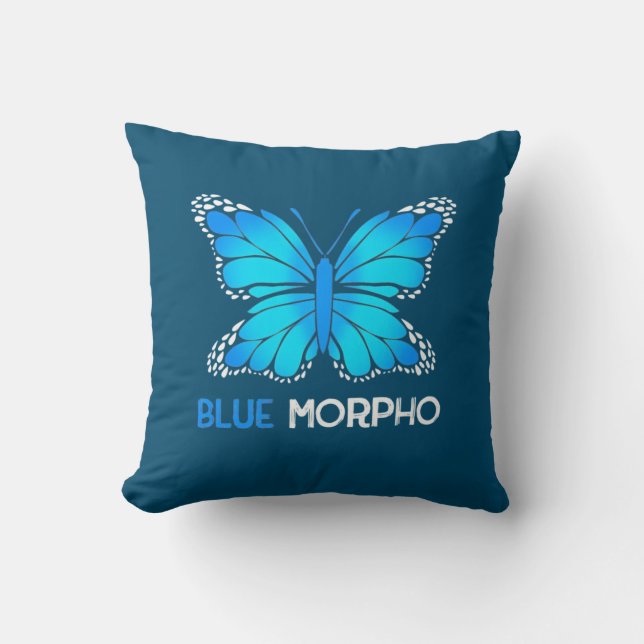 Blue Morpho Butterfly Cushion (Front)