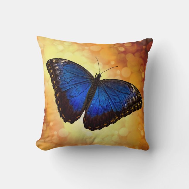 Blue Morpho Butterfly Cushion (Front)