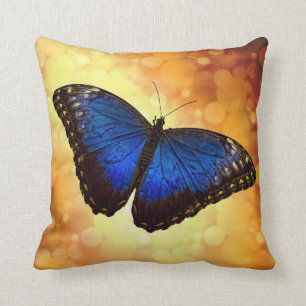 Blue Morpho Butterfly Cushion