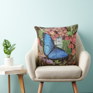 Blue Morpho Butterfly  Cushion