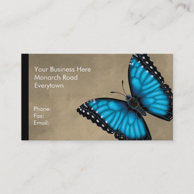 Blue Morpho Butterfly Dorsal and Ventral Business Card (Front)
