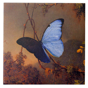 Blue Morpho Butterfly, fine art, Ceramic Tile