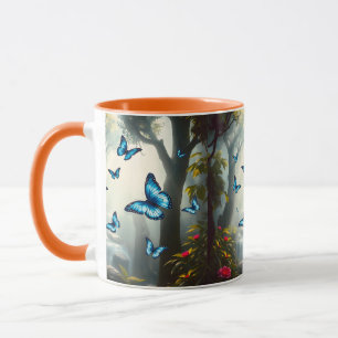 Blue Morpho Butterfly in the Rainforest Mug