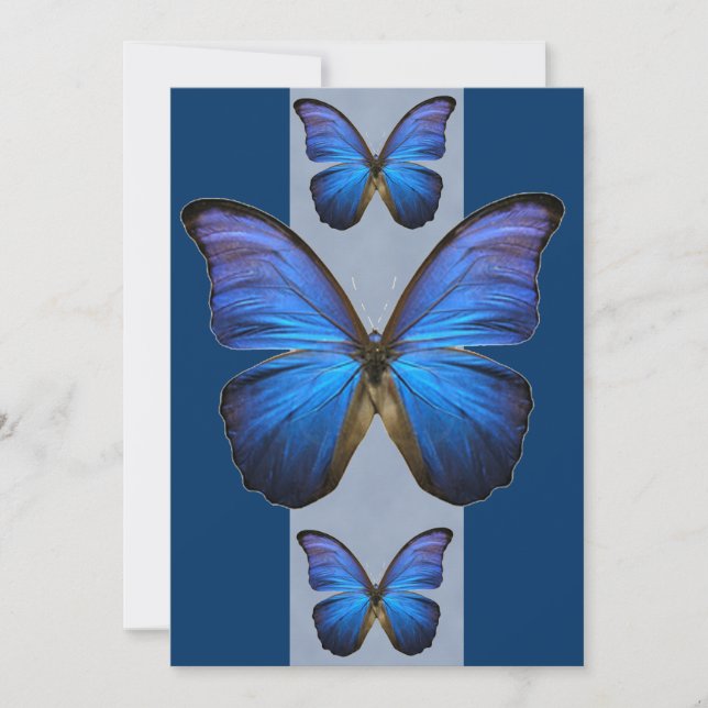 Blue Morpho Butterfly Invitations (Front)