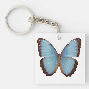 Blue Morpho Butterfly Key Ring