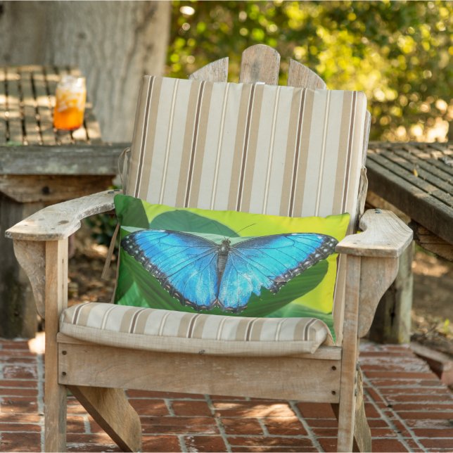 Blue Morpho Butterfly Lumbar Cushion (Chair)