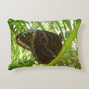 Blue Morpho Butterfly Nature Photography Decorative Cushion