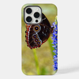 Blue morpho butterfly on a marsh orchid iPhone 15 pro max case
