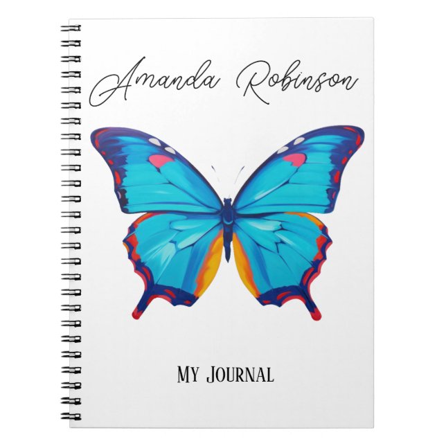 Blue morpho butterfly painting  (PERSONALIZE) Notebook (Front)