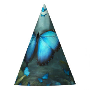 Blue Morpho Butterfly Party Hat