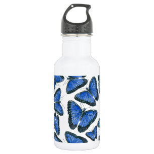 Blue morpho butterfly pattern design 532 ml water bottle
