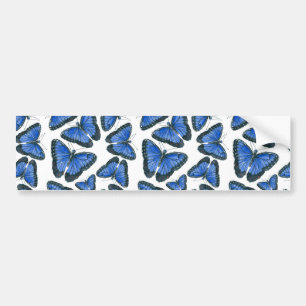 Blue morpho butterfly pattern design bumper sticker