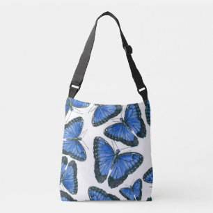 Blue morpho butterfly pattern design crossbody bag