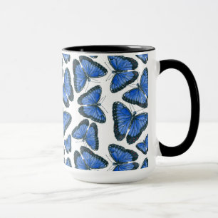 Blue morpho butterfly pattern design mug
