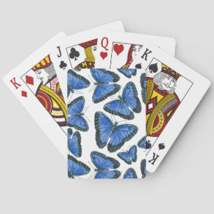 Blue morpho butterfly pattern design playing cards