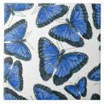 Blue morpho butterfly pattern design tile<br><div class="desc">A lot of beautiful blue butterflies painted in watercolor. Pattern created in Photoshop.</div>