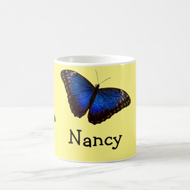Blue Morpho Butterfly personalised Coffee Mug (Center)