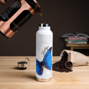 Blue Morpho Butterfly Personalised Water Bottle