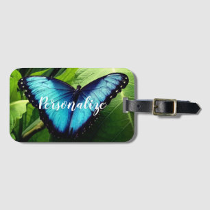 Blue Morpho butterfly photo travel luggage tags