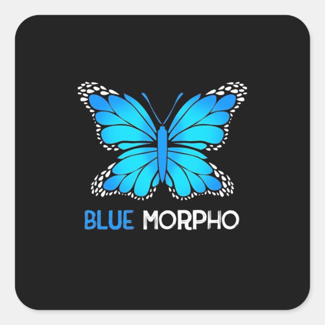 Blue Morpho Butterfly Square Sticker (Front)