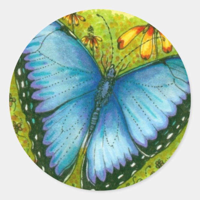 Blue Morpho Butterfly Stickers (Front)