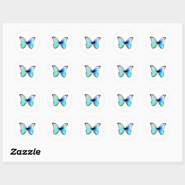 Blue Morpho Butterfly Stickers (Sheet)