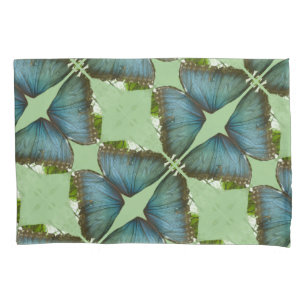 Blue Morpho Butterfly Wing Pattern Pillow Case