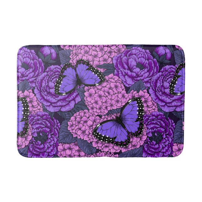 Blue morpho garden 2 bath mat (Front)