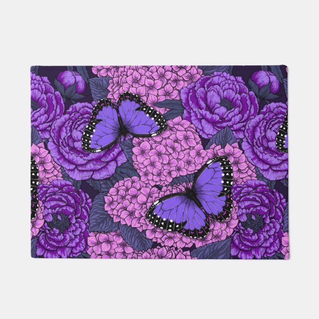 Blue morpho garden 2 doormat (Front)