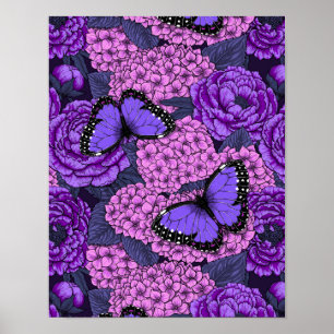 Blue morpho garden 2 poster