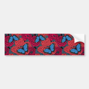 Blue morpho garden bumper sticker
