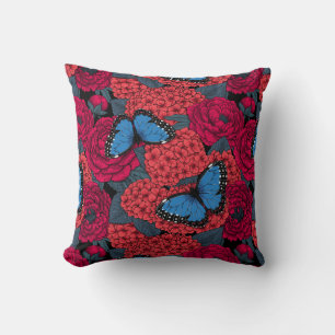 Blue morpho garden cushion