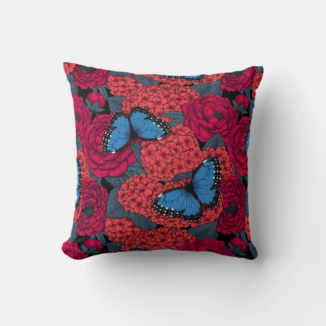 Blue morpho garden cushion (Front)
