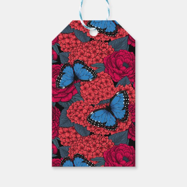 Blue morpho garden gift tags (Front)
