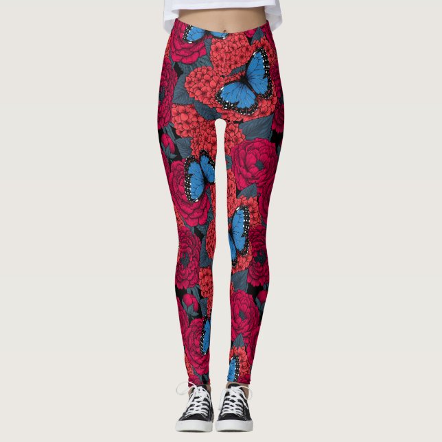 Blue morpho garden leggings (Front)