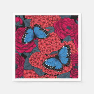 Blue morpho garden napkin