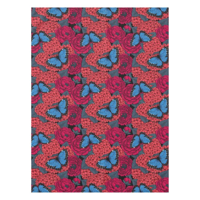 Blue morpho garden tablecloth (Front)