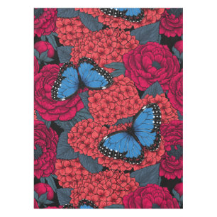 Blue morpho garden tablecloth