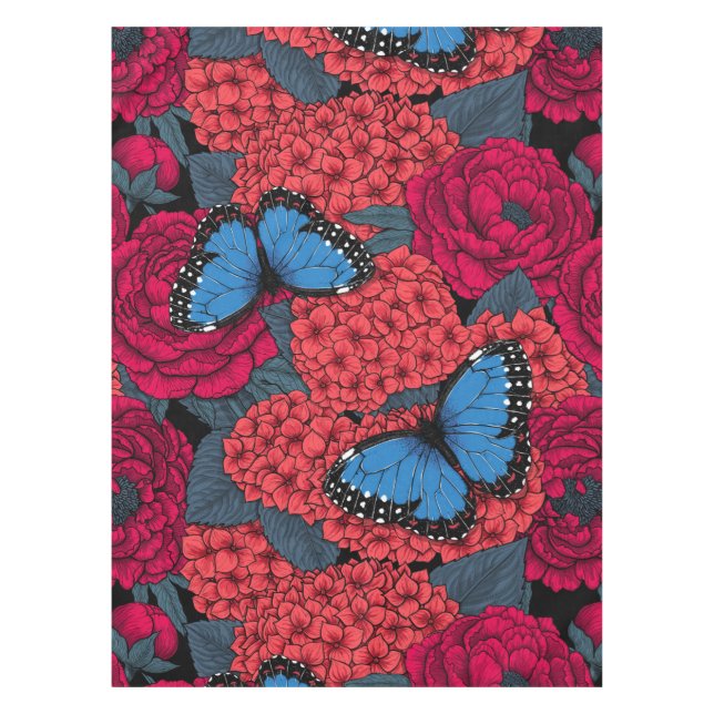 Blue morpho garden tablecloth (Front)