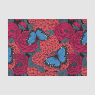 Blue morpho garden tissue paper