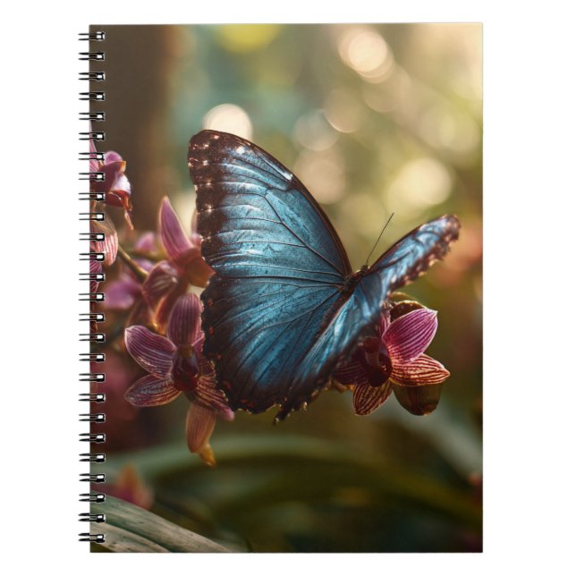 Blue Morpho Orchid Glow Notebook (Front)