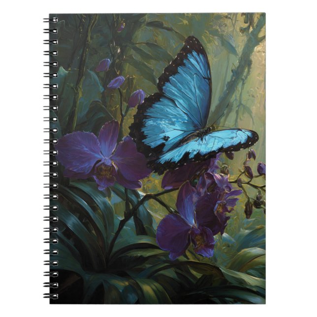 Blue Morpho Orchid Jungle Notebook (Front)