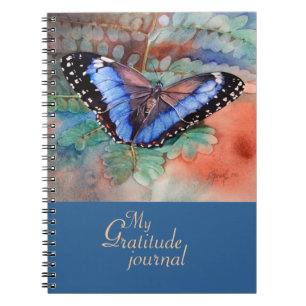 Blue Morpho Watercolor Gratitude Journal