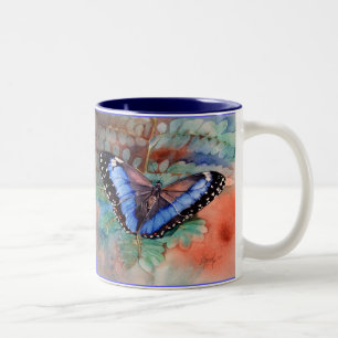 Blue Morpho Watercolor Gratitude Mug